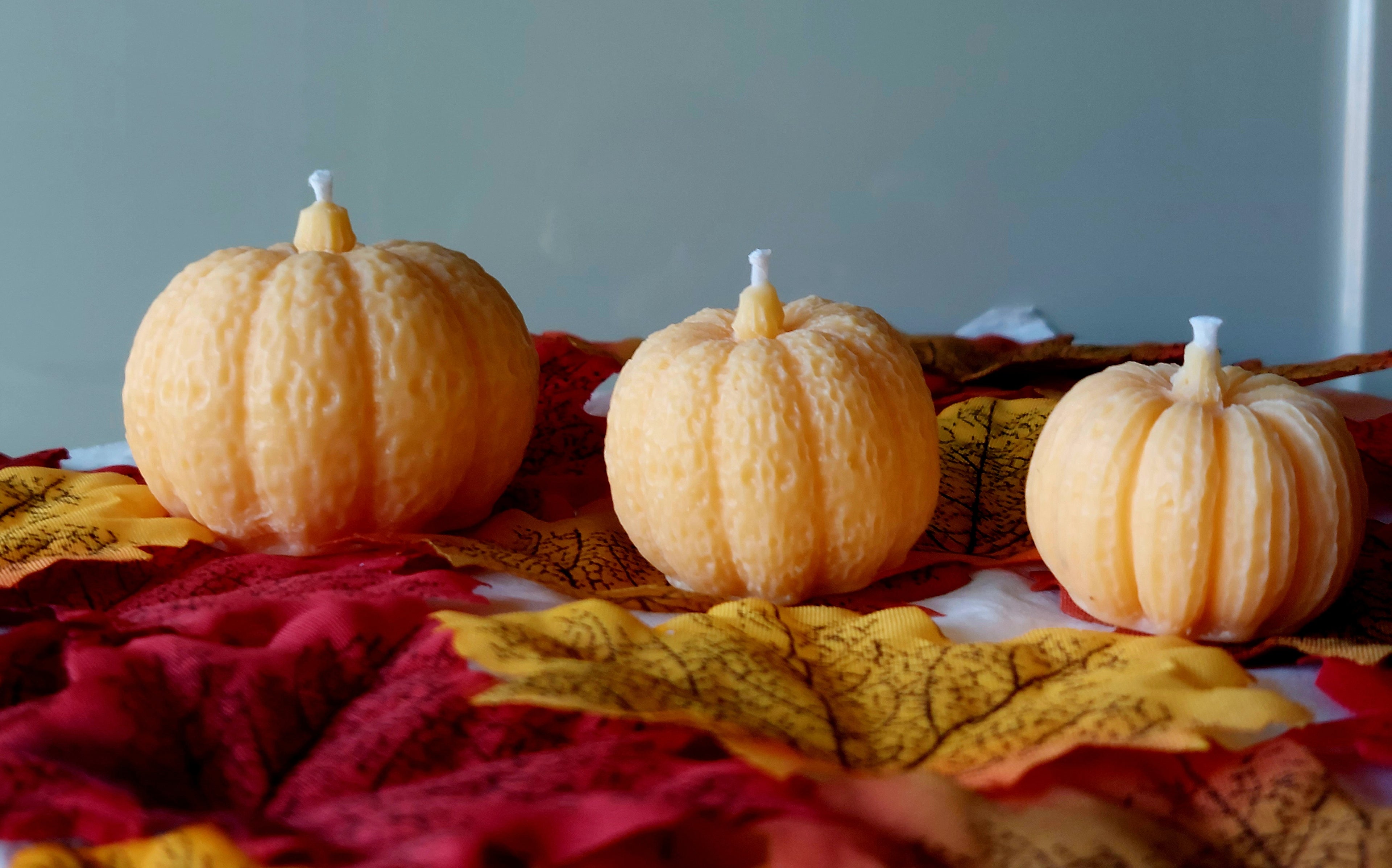Halloween Pumpkins Set of 3/Scented Handmade Soy Candles