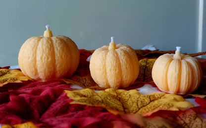 Halloween Pumpkins Set of 3/Scented Handmade Soy Candles