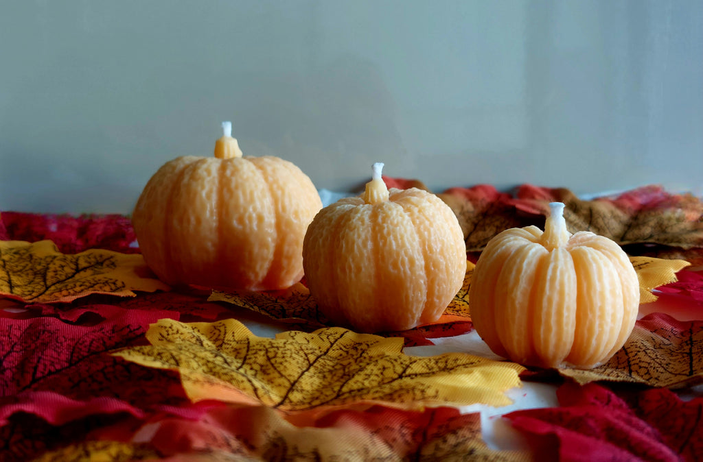 Halloween Pumpkins Set of 3/Scented Handmade Soy Candles