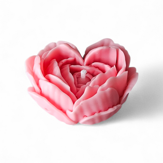 Hearth Peony Rose Shaped Soy Wax Candle – Scented Decorative Flower Candle – Handmade Gift – Choose Colour+Scent