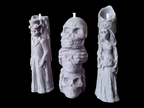 Set of 3 Halloween Candles, Skull 3 Wise Monkey, Husband and Wife Skull