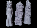 Set of 3 Halloween Candles, Skull 3 Wise Monkey, Husband and Wife Skull