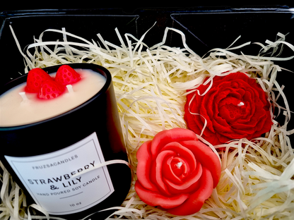 Handmade Home Fragrance Gift Box/ 1 Container Candle, Peony & Rose / Choose Your Scent & Colour