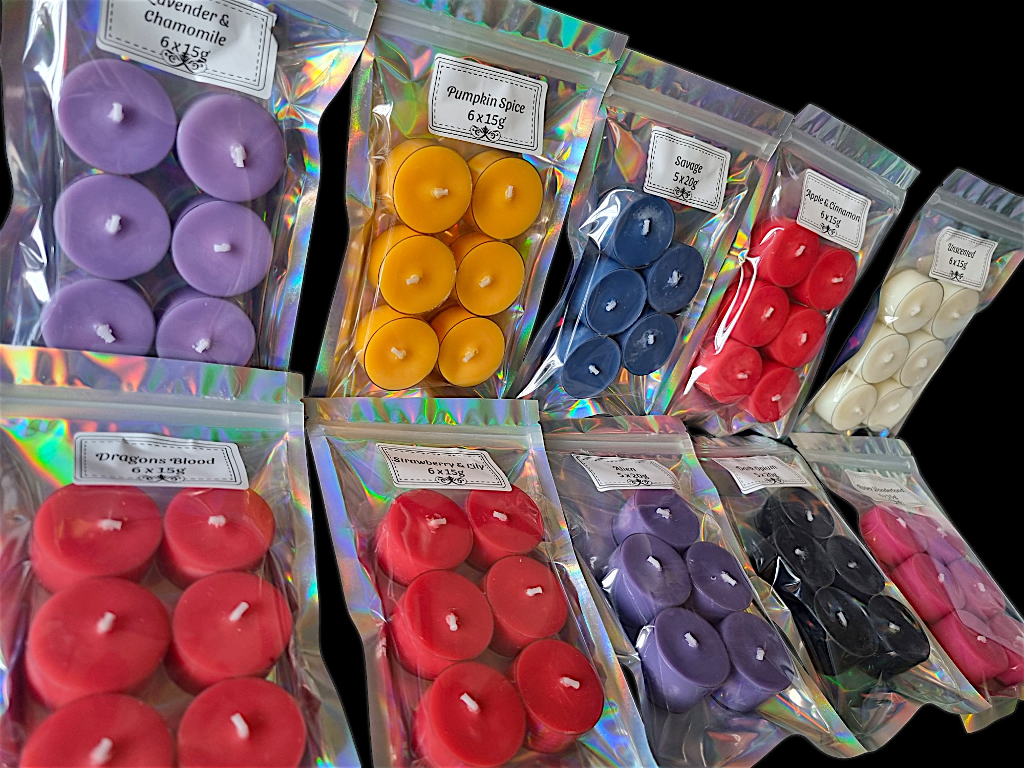 Highly Scented Tea Light Candles/ Handmade Soy Candles
