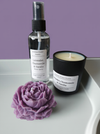 Luxury Home Fragrance Gift Set | Handmade Soy Candle, Room Spray & Flower Candle Decor