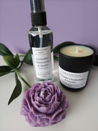 Luxury Home Fragrance Gift Set | Handmade Soy Candle, Room Spray & Flower Candle Decor