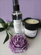Luxury Home Fragrance Gift Set | Handmade Soy Candle, Room Spray & Flower Candle Decor