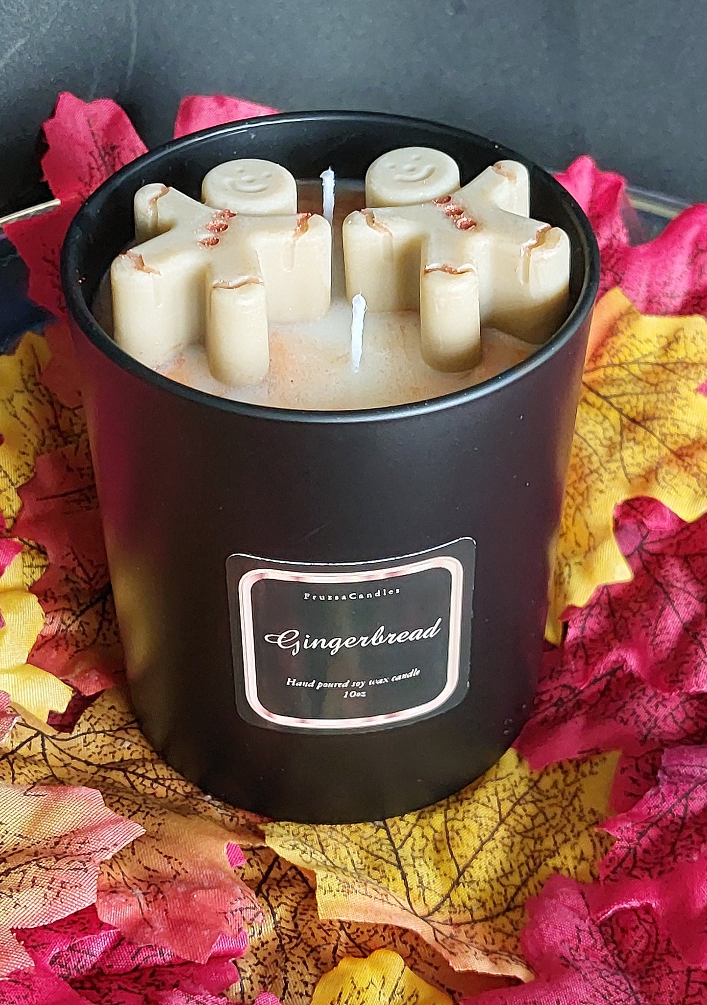 Gingerbread Scented Candle/Luxury Matt Black Jar/Handcrafted Highly Scented Soy Candle