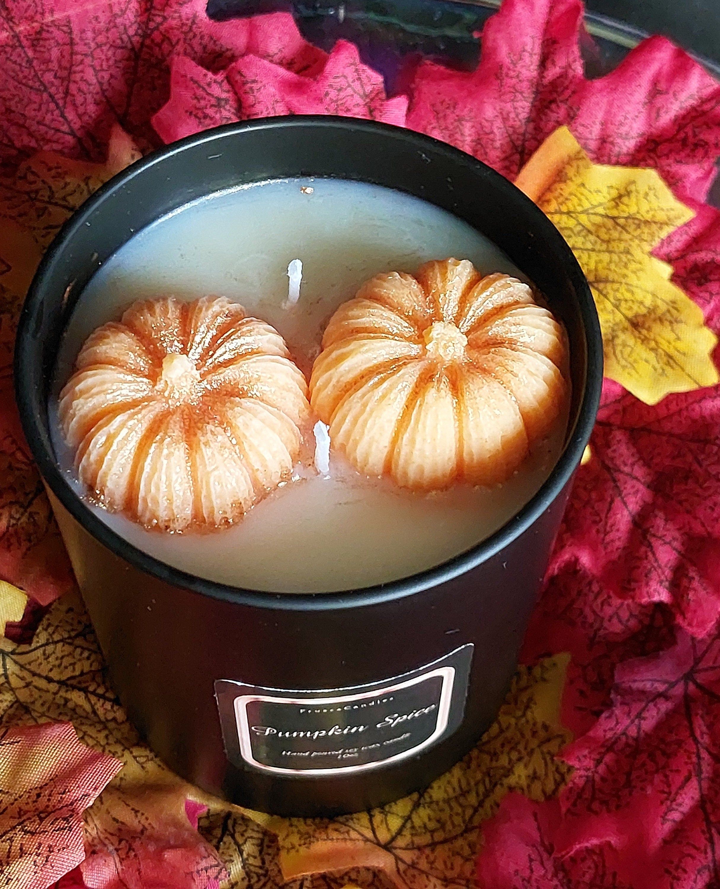 Pumpkin Spice Scented Candle/Luxury Matt Black Jar/Highly Scented Handcrafted Soy Candle